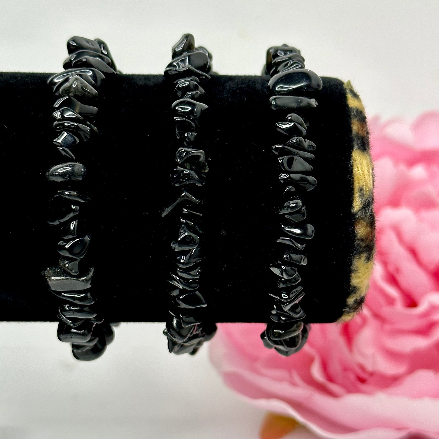 Black Obsidian Chip Bracelet