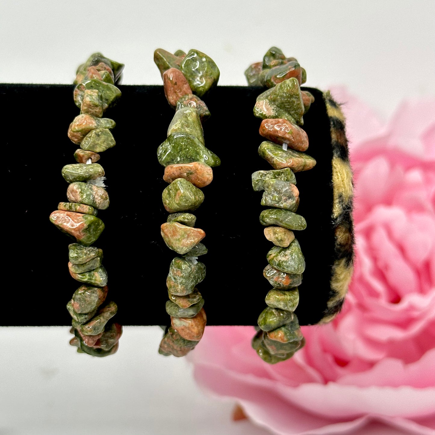 Unakite Chip Bracelet