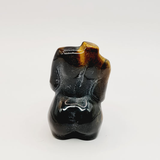 Tiger's Eye Pregnant Woman Carving