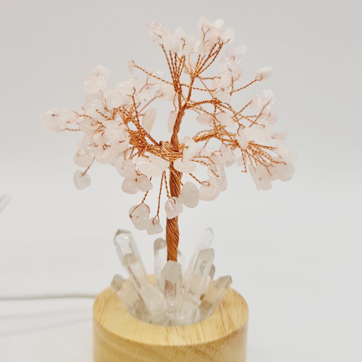 Rose Quartz Chip Tree Lamp