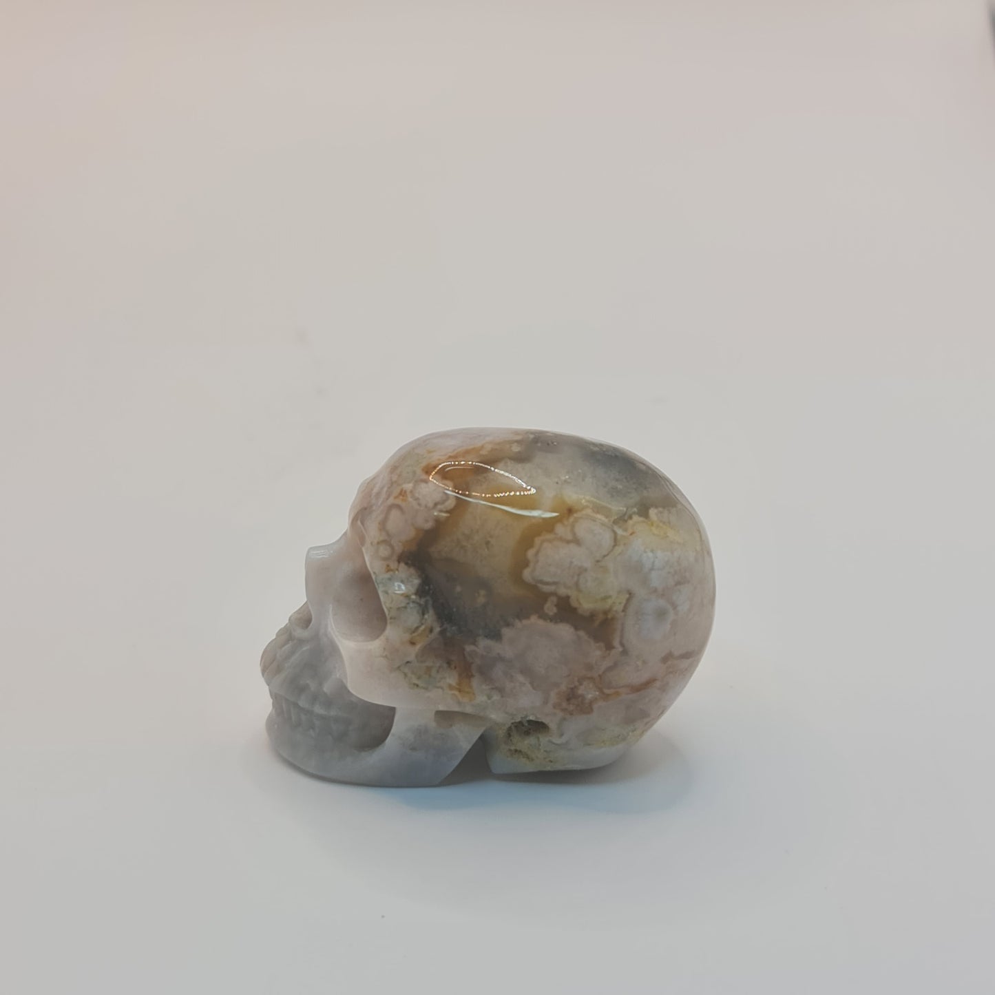 Flower Agate Skull (2 inch)