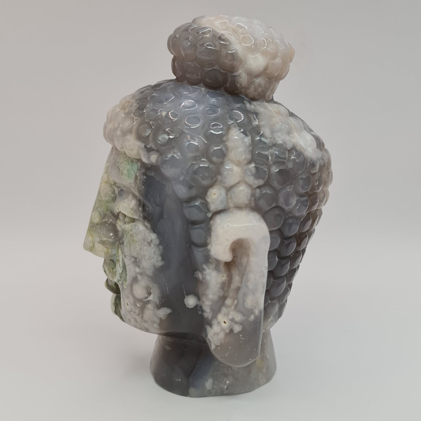 Flower Agate Buddha Head