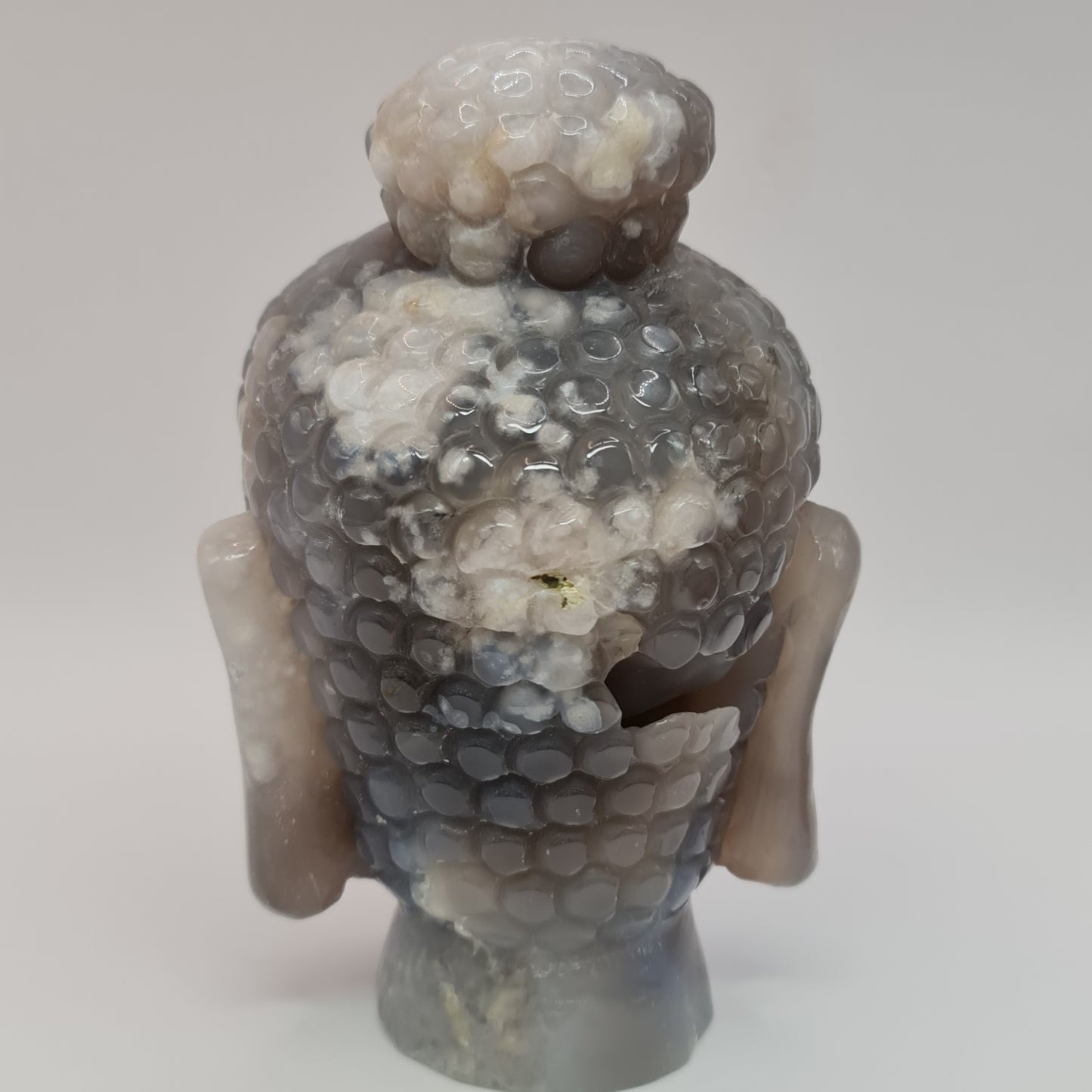 Flower Agate Buddha Head